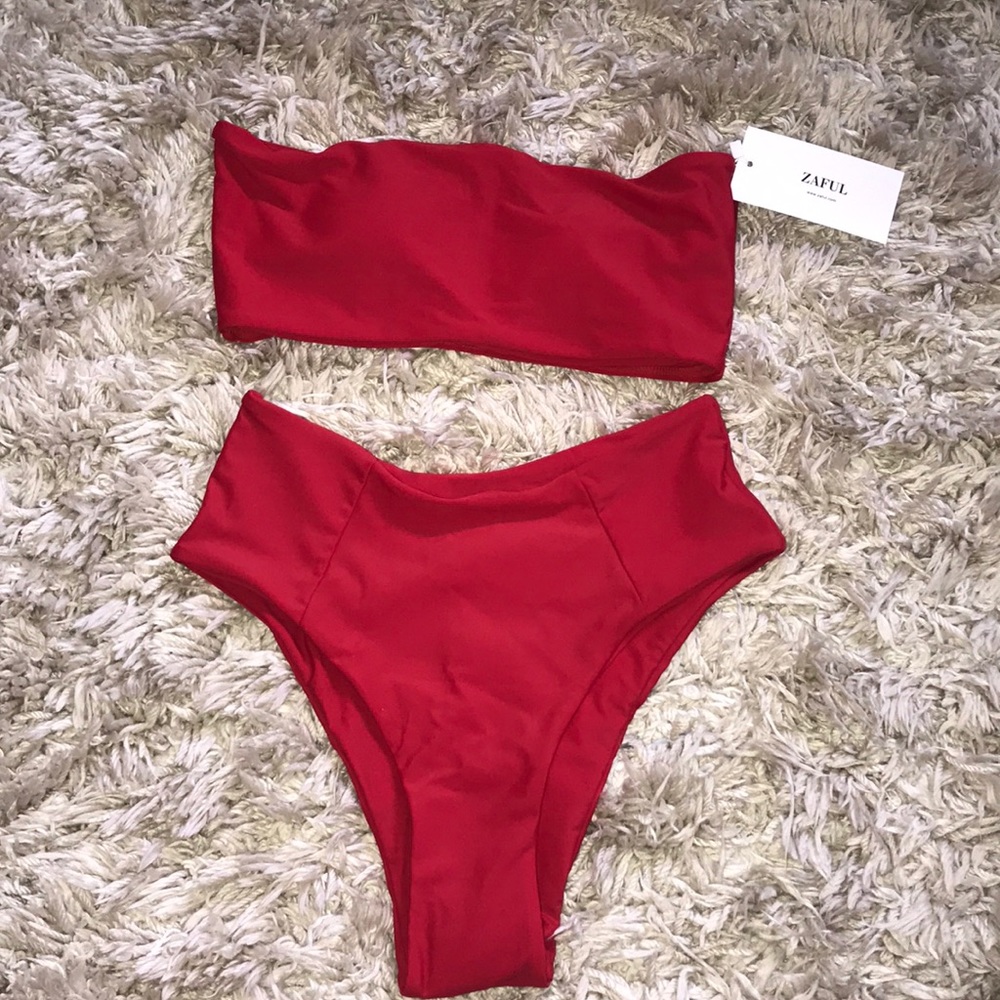 Zaful red bandeau bathing suit ! NWT